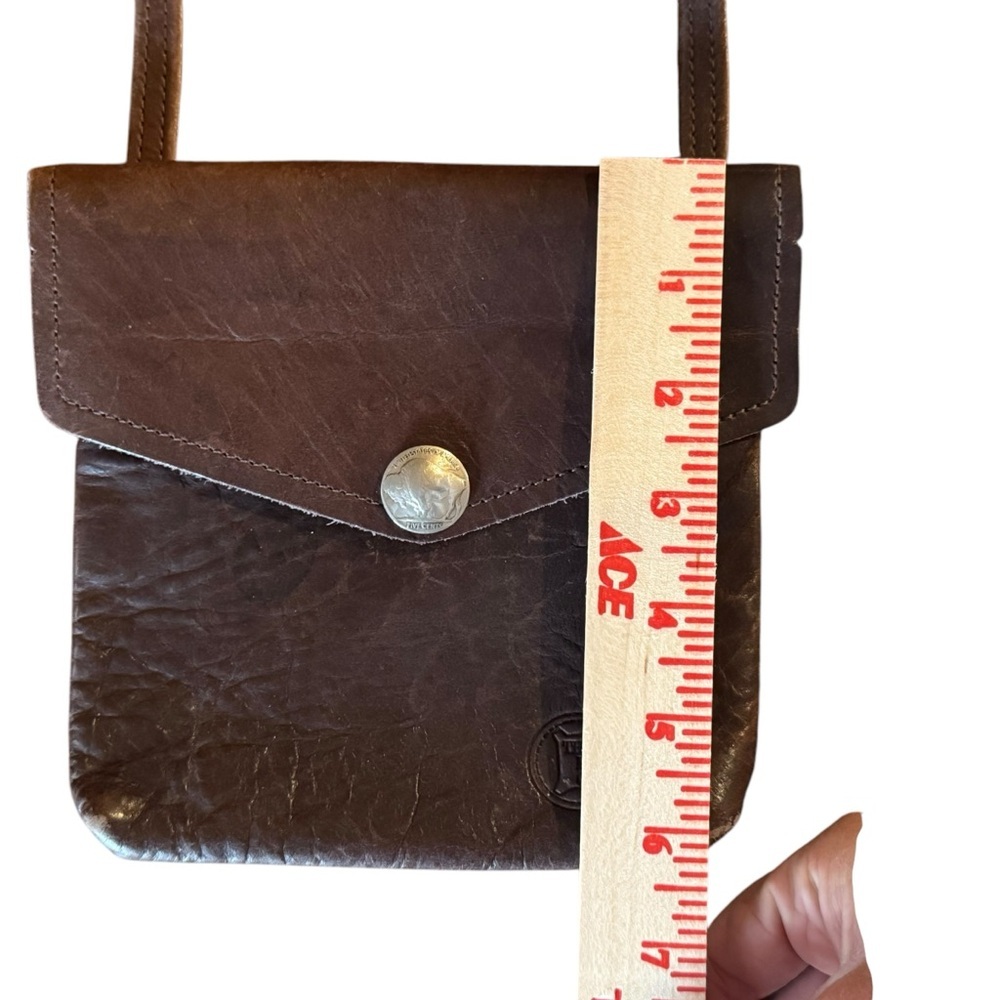 The Buffalo Billfold Company Vintage Leather Crossbody Bag small purse classic - Picture 7 of 13